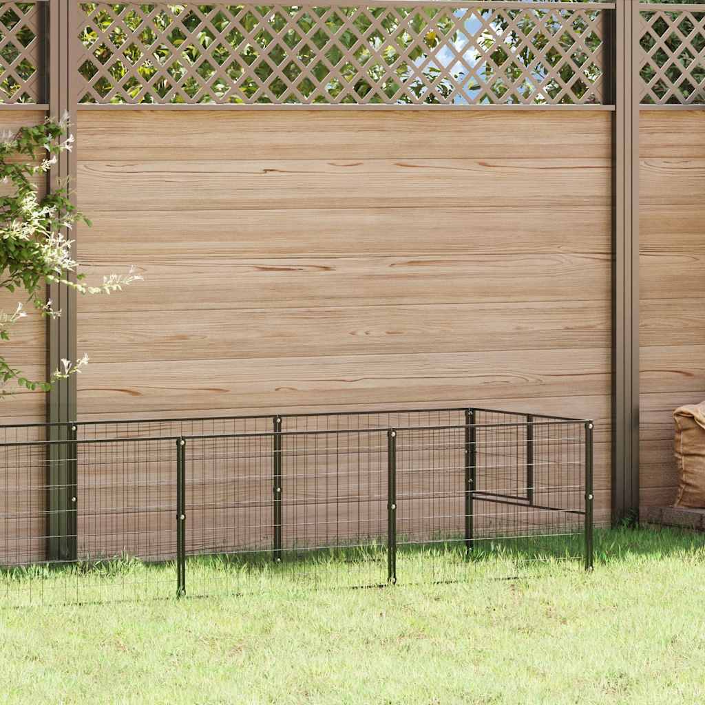 Hundezwinger Schwarz 9 m² Stahl