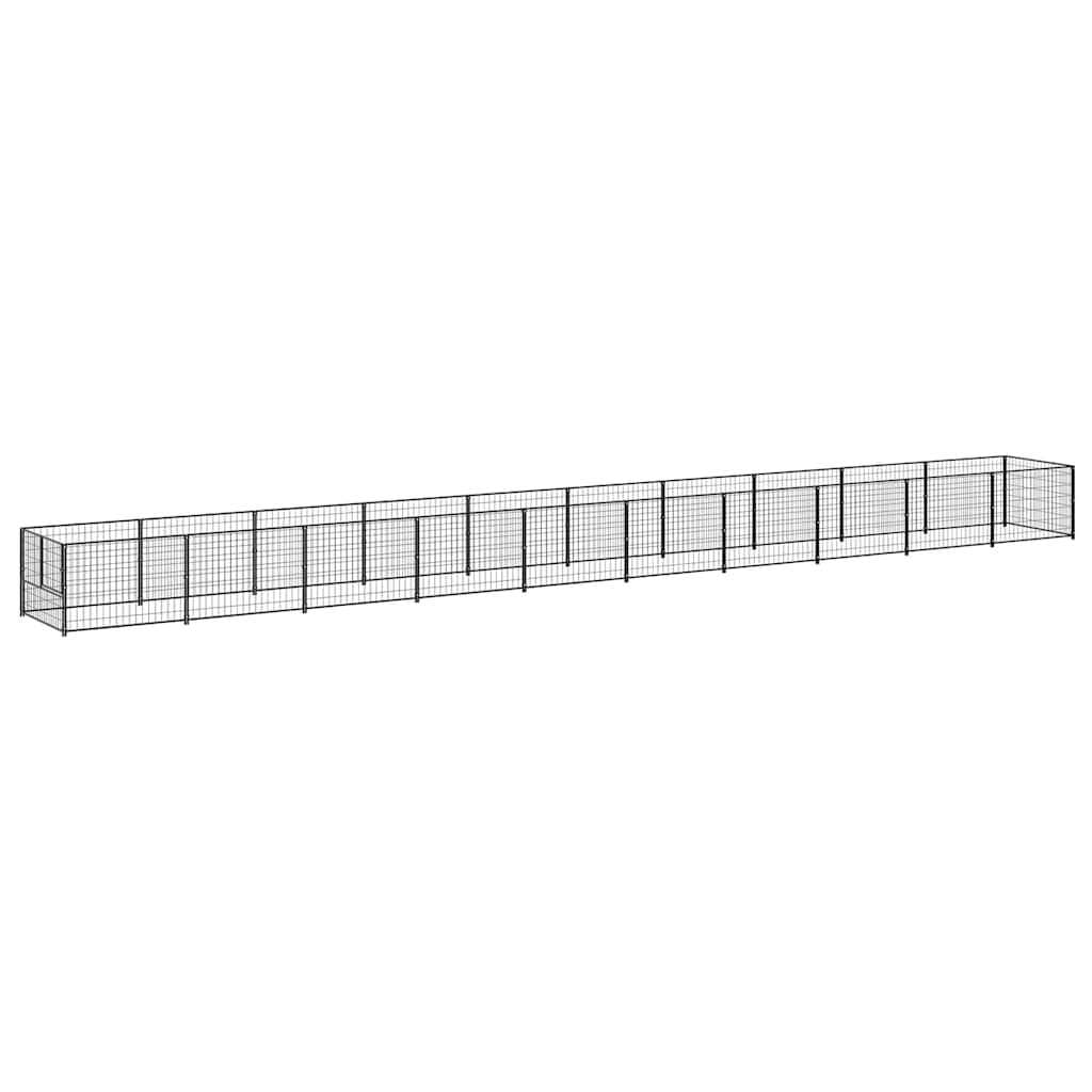 Hundezwinger Schwarz 10 m² Stahl