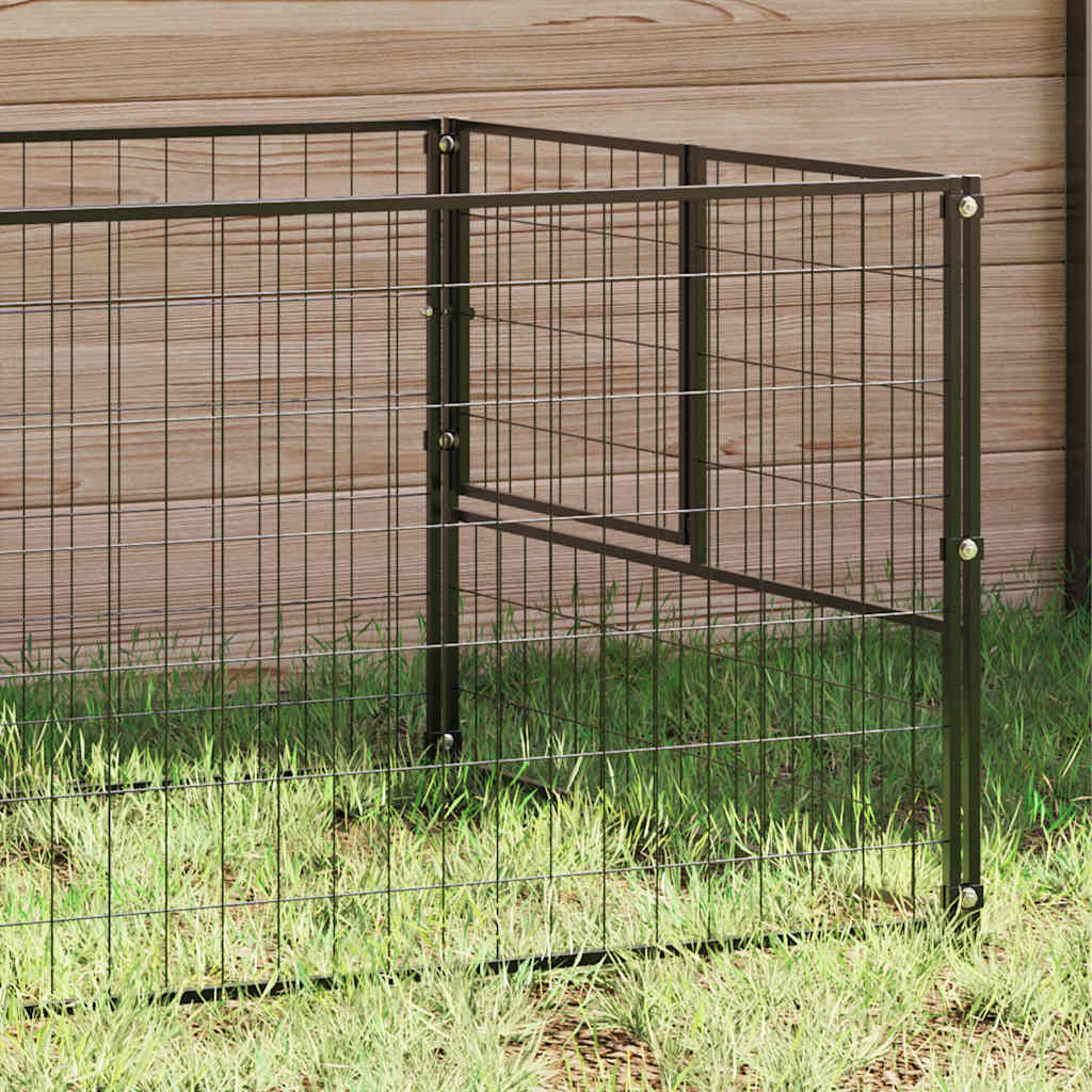 Hundezwinger Schwarz 10 m² Stahl