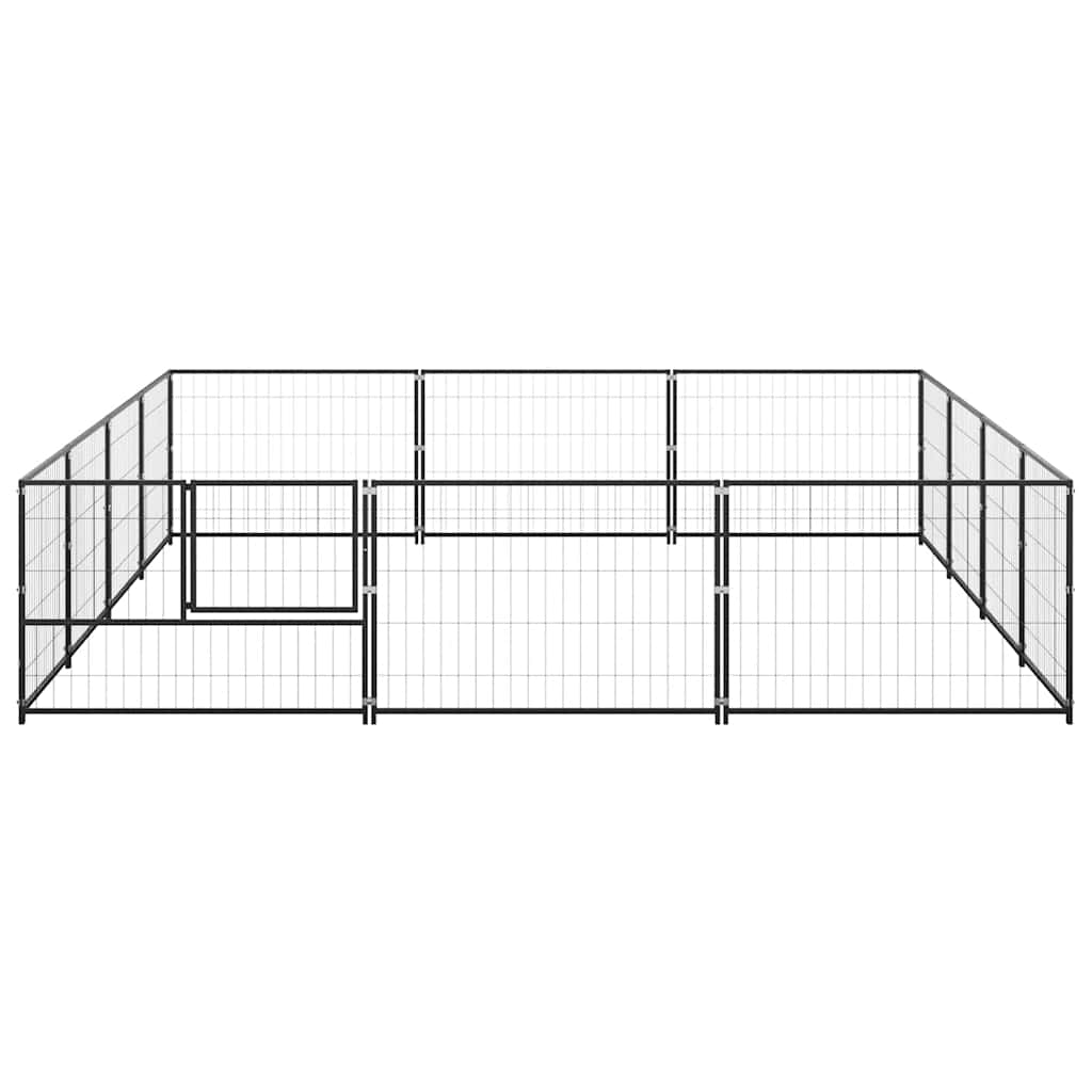 Hundezwinger Schwarz 12 m² Stahl