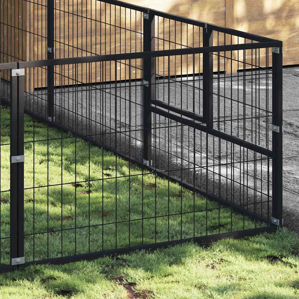 Hundezwinger Schwarz 27 m² Stahl