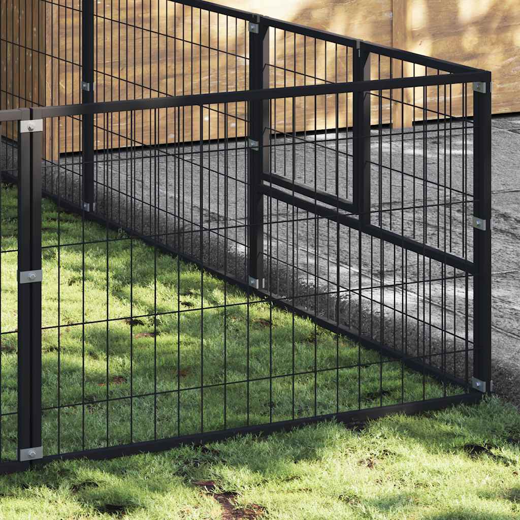 Hundezwinger Schwarz 30 m² Stahl
