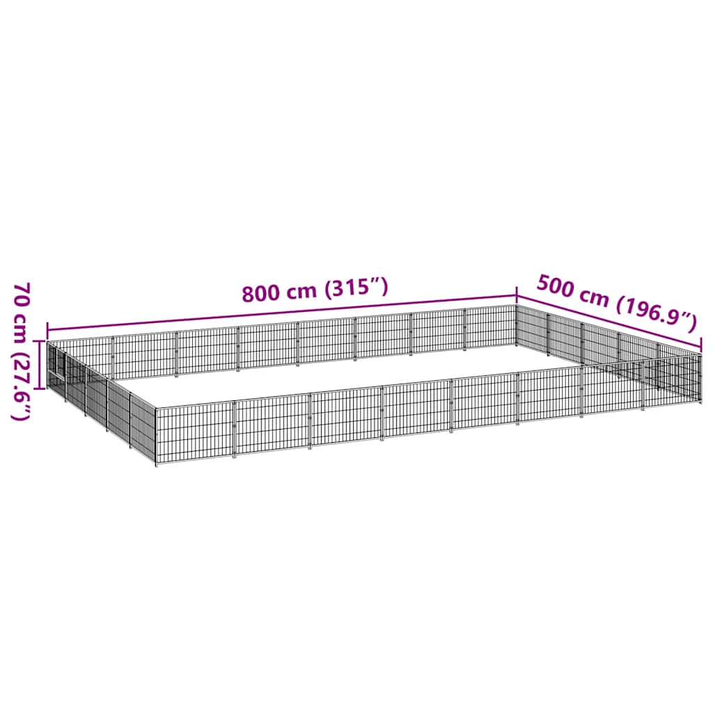 Hundezwinger Schwarz 40 m² Stahl