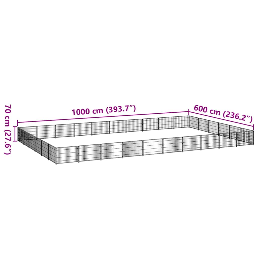 Hundezwinger Schwarz 60 m² Stahl