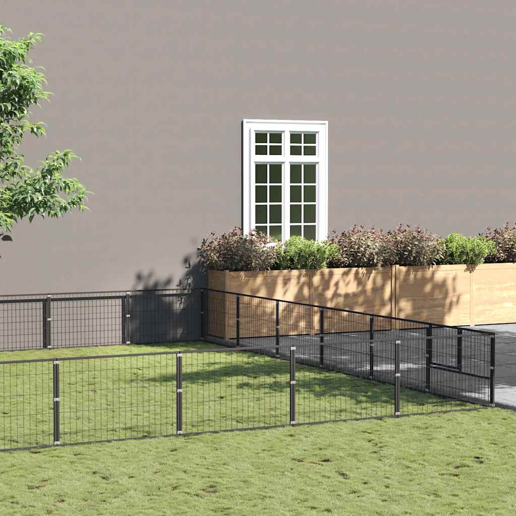 Hundezwinger Schwarz 60 m² Stahl