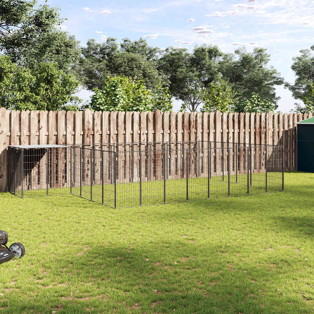 Hundezwinger Schwarz 15,73 m² Stahl