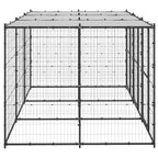 Outdoor-Hundezwinger Stahl mit Überdachung 7,26 m²