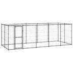 Outdoor-Hundezwinger mit Überdachung Stahl 12,1 m²