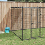 Outdoor-Hundezwinger mit Überdachung Stahl 12,1 m²