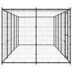 Outdoor-Hundezwinger mit Überdachung Stahl 12,1 m²