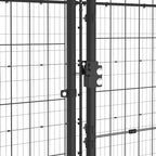 Outdoor-Hundezwinger mit Überdachung Stahl 16,94 m²