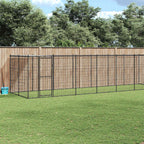 Outdoor-Hundezwinger mit Überdachung Stahl 16,94 m²