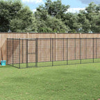 Outdoor-Hundezwinger mit Überdachung Stahl 26,62 m²