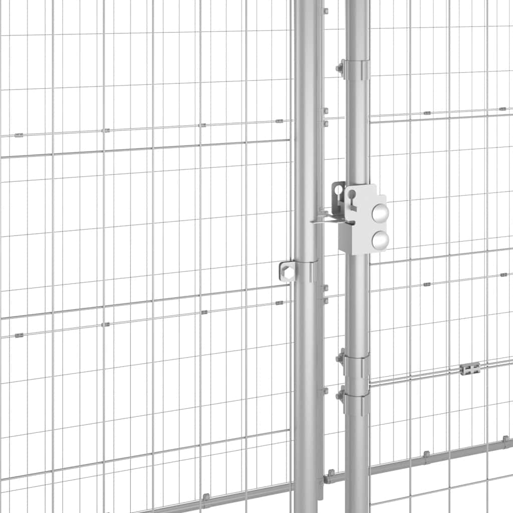 Outdoor-Hundezwinger mit Überdachung Verzinkter Stahl 12,1 m²