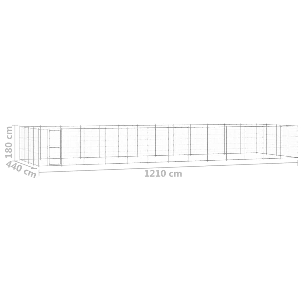 Outdoor-Hundezwinger Verzinkter Stahl 53,24 m²