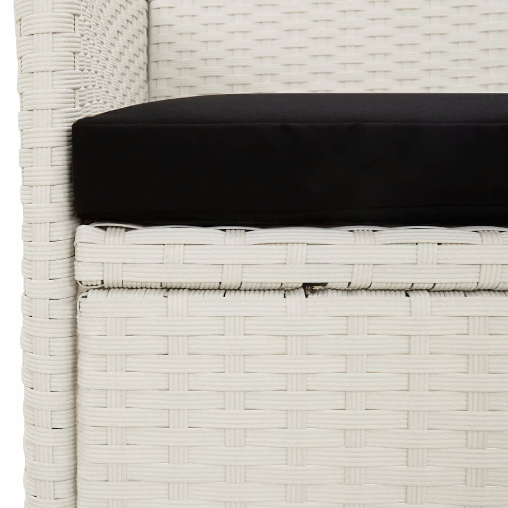 Gartenstühle mit Kissen 4 Stk. Poly Rattan Weiß