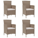 Gartenstühle mit Kissen 4 Stk. Poly Rattan Beige