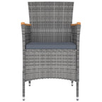 Garten-Essstühle 4 Stk. Poly Rattan Grau