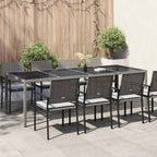 Gartentisch Grau 250x100x75 cm Hartglas und Poly Rattan