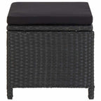 Gartenhocker mit Kissen 2 Stk. Poly Rattan Schwarz
