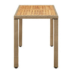 Gartentisch Beige 123x60x74 cm Poly Rattan & Massivholz Akazie
