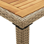 Gartentisch Beige 123x60x74 cm Poly Rattan & Massivholz Akazie