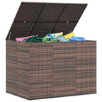 Garten-Kissenbox PE Rattan 145x100x103 cm Braun