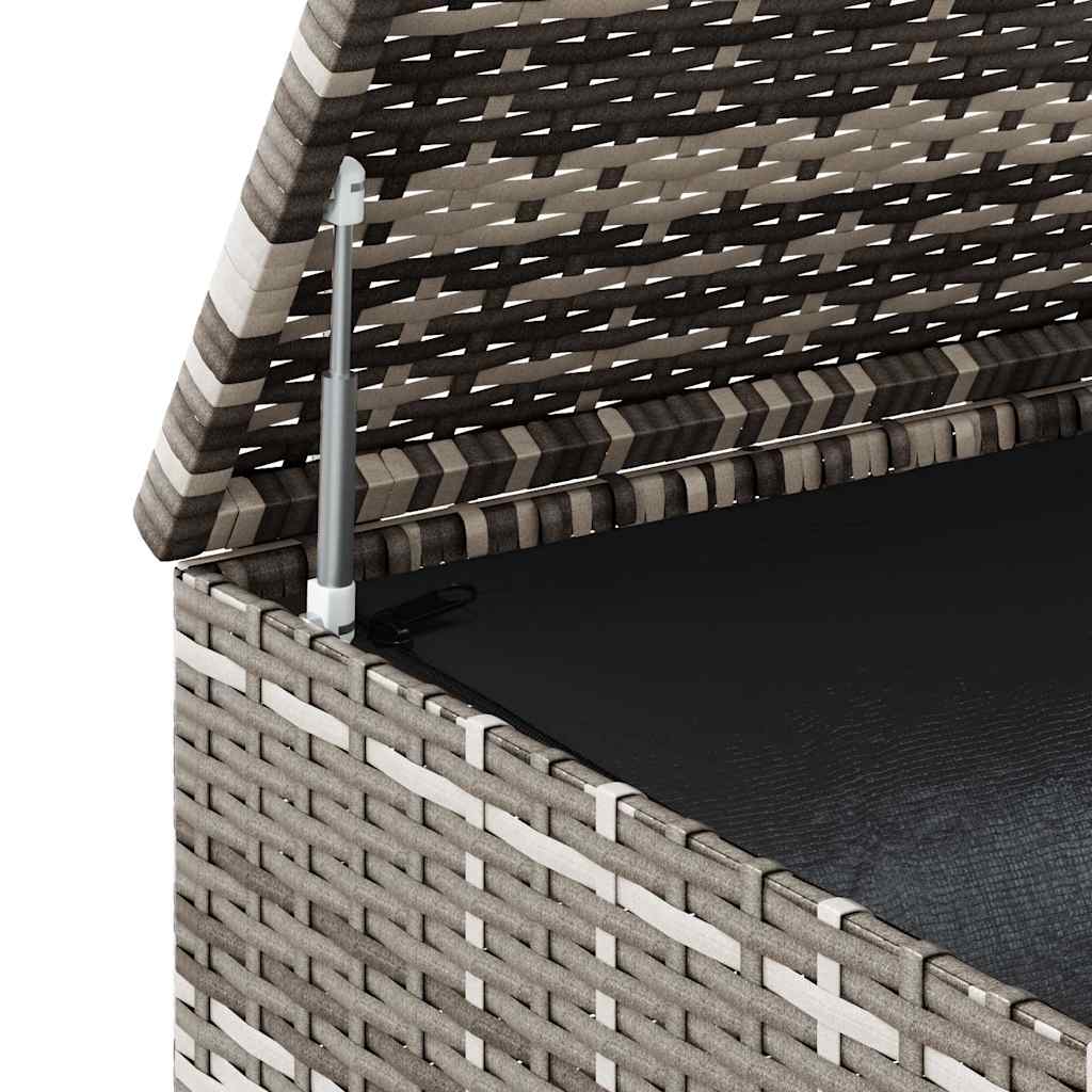 Garten-Kissenbox PE Rattan 291x100,5x104 cm Grau
