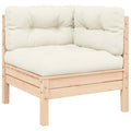 Garten-Ecksofa mit Kissen in Creme Massivholz Kiefer
