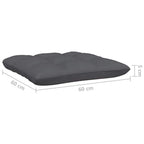 Garten-Mittelsofa mit Kissen Weiß Massivholz Kiefer