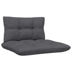 Garten-Mittelsofa mit Anthrazit Kissen Grau Massivholz Kiefer