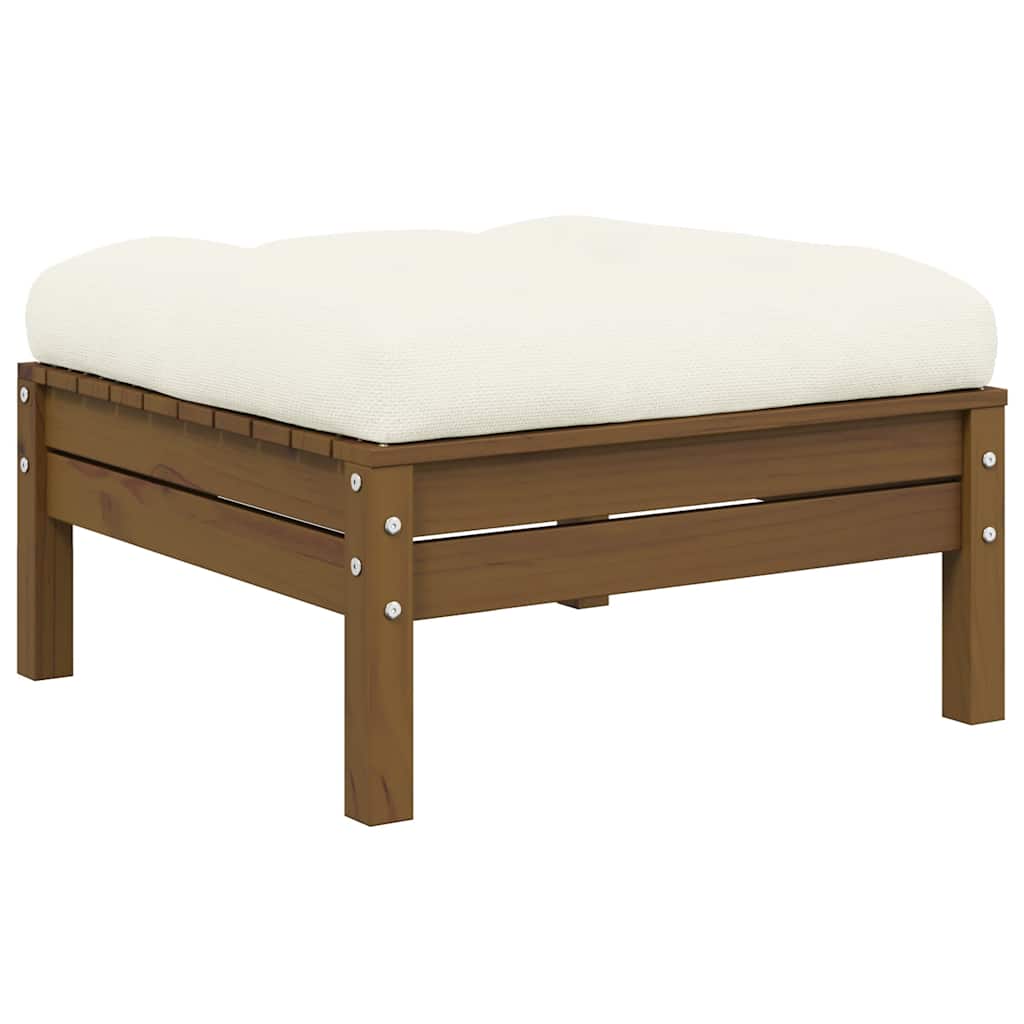 Gartensofa 2-Sitzer mit Creme Kissen Massivholz Kiefer