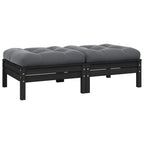 Gartensofa 2-Sitzer mit Kissen in Schwarz Massivholz Kiefer