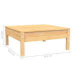 3-tlg. Garten-Lounge-Set mit Kissen Grau Kiefer Massivholz