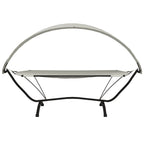 Outdoor-Loungebett mit Dach Creme Stahl und Oxford-Stoff