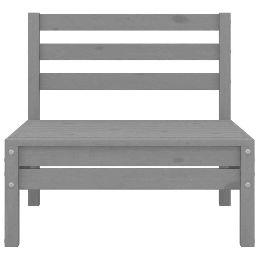 4-tlg. Garten-Lounge-Set Grau Kiefer Massivholz
