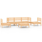 6-tlg. Garten-Lounge-Set Kiefer Massivholz
