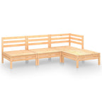 4-tlg. Garten-Lounge-Set Massivholz Kiefer
