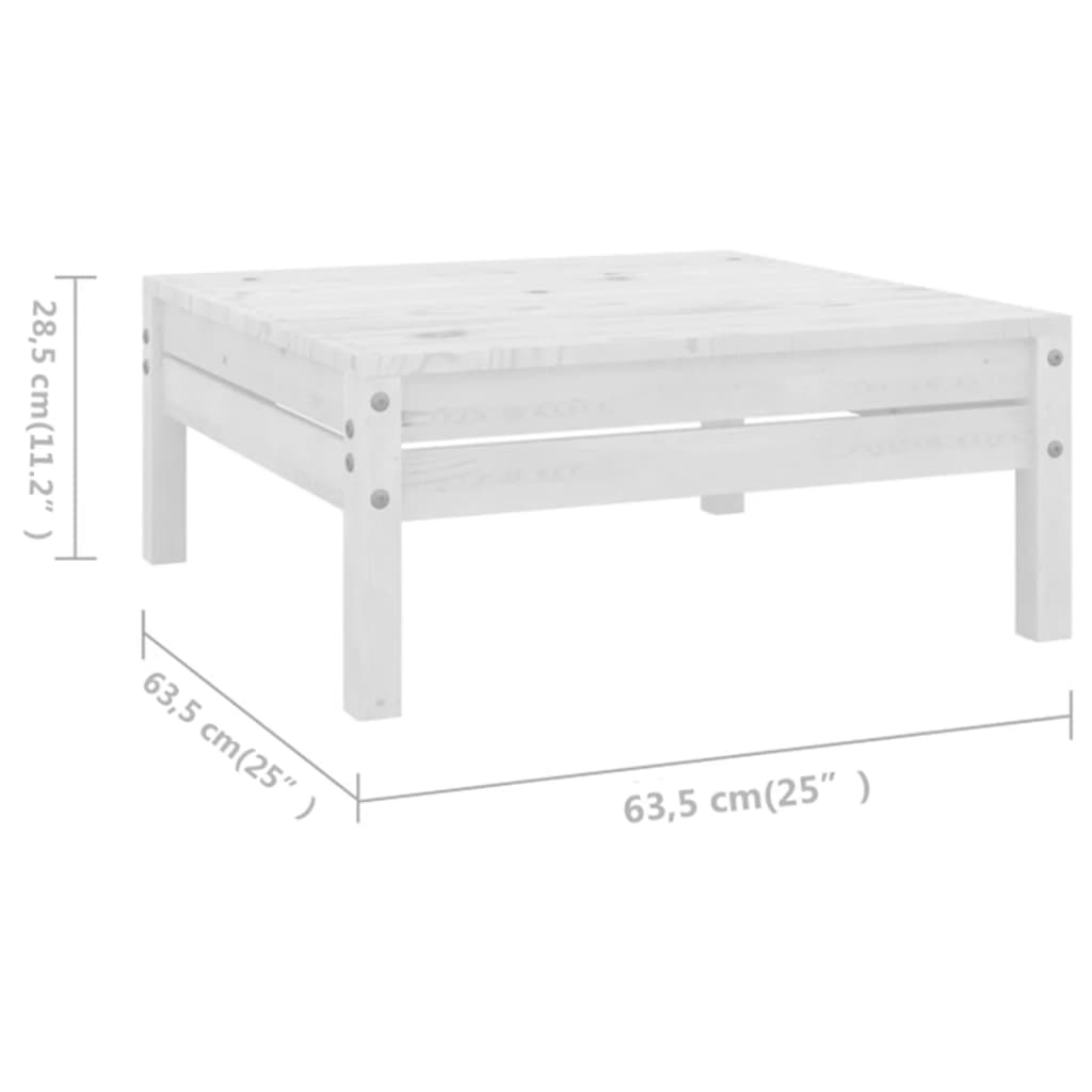 6-tlg. Garten-Lounge-Set Massivholz Kiefer Weiß