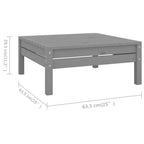 6-tlg. Garten-Lounge-Set Massivholz Kiefer Grau
