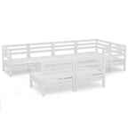 7-tlg. Garten-Lounge-Set Massivholz Kiefer Weiß