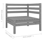 7-tlg. Garten-Lounge-Set Massivholz Kiefer Grau