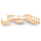 10-tlg. Garten-Lounge-Set Massivholz Kiefer