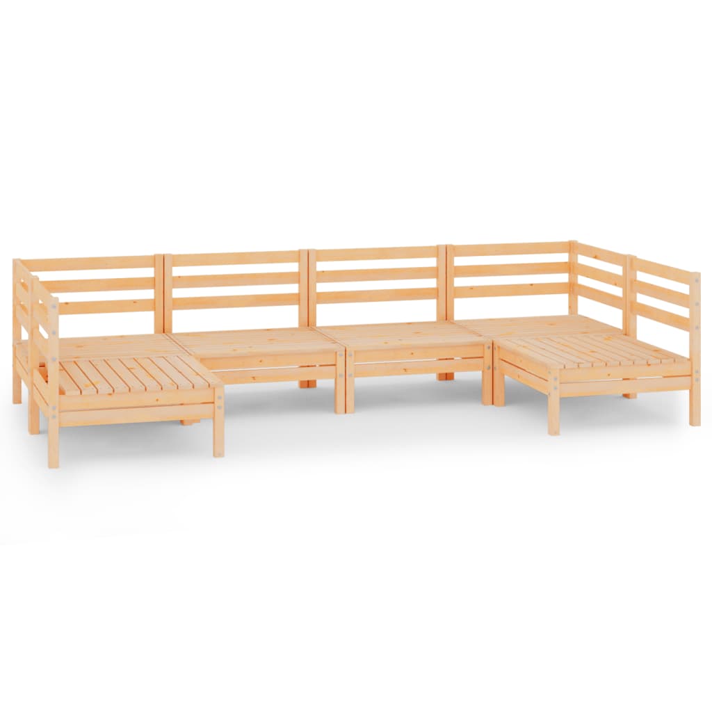 6-tlg. Garten-Lounge-Set Massivholz Kiefer