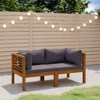 2-Sitzer-Gartensofa mit Kissen Massivholz Akazie