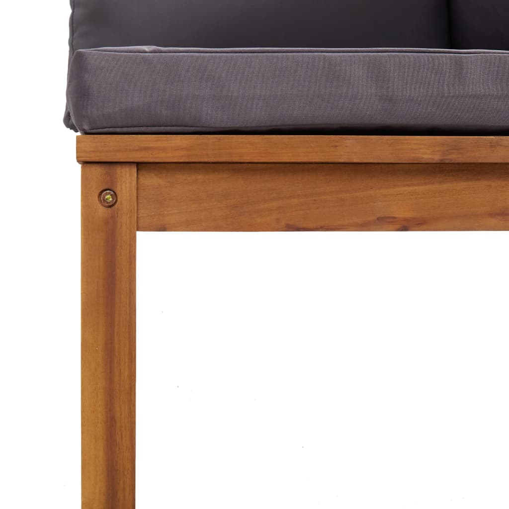 3-Sitzer-Gartensofa mit Auflage Akazie Massivholz