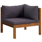 3-tlg. Garten-Lounge-Set mit Auflagen Massivholz Akazie