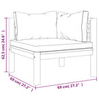 7-tlg. Garten-Lounge-Set mit Creme Kissen Massivholz Akazie