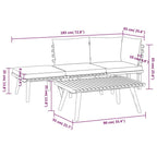 4-tlg. Garten-Lounge-Set mit Kissen Massivholz Akazie