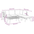 6-tlg. Garten-Lounge-Set mit Kissen Massivholz Akazie